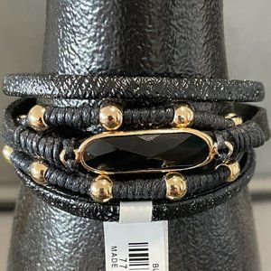 Black/Gold Tone Multi Strand Bracelet